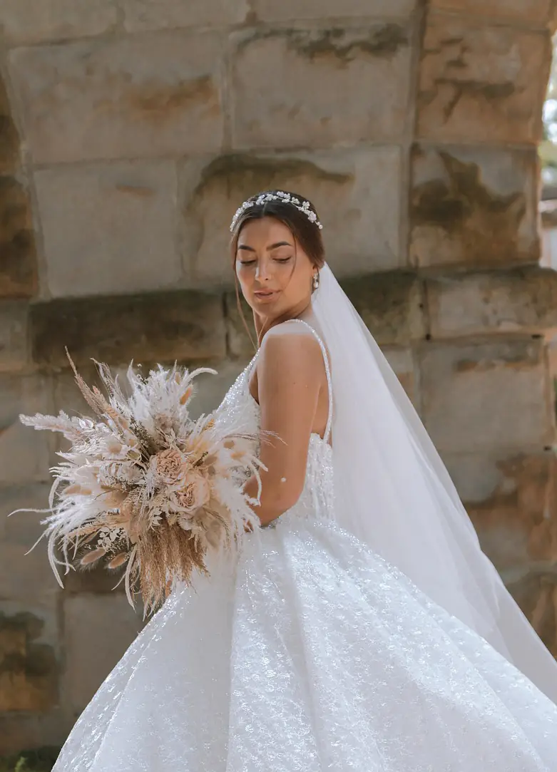 Shiny A-line wedding dress image