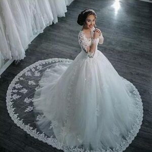 illusion neckline ball gown bridal dress