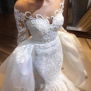 long sleeve lace mermaid bridal gownlong sleeve lace mermaid bridal gown