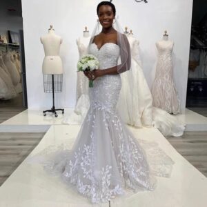 sweetheart lace mermaid wedding dress
