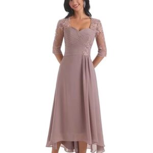 Lace-Sweetheart-Mother-Of-The-Bride-Dress-Half-Sleeve-Chiffon