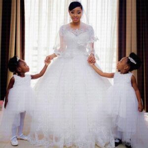 classic-ball-gown-bridal-dress-illusion-neck-short-sleeves