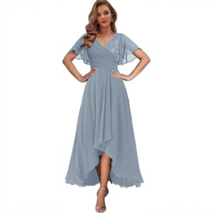 dusty-blue-mother-of-the-bride-chiffon-dress-lace-v-neck-asymmetrical-hem