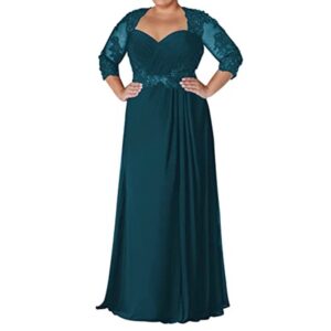 elegant-lace-chiffon-mother-of-the-bride-dress-teal-floor-length