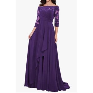 elegant-purple-lace-off-shoulder-a-line-mother-of-the-bride-dress-front-view