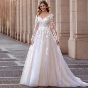 illusion-long-sleeve-lace-a-line-wedding-dress
