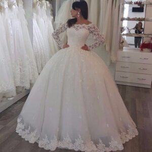 illusion-long-sleeve-lace-bodice-ball-gown-wedding-dress