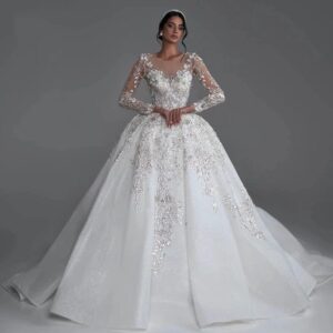 illusion-neck-lace-applique-beaded-glitter-ball-gown-wedding-dress