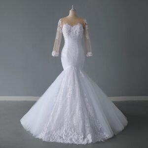 illusion-neck-sequin-beaded-bodice-mermaid-wedding-dress