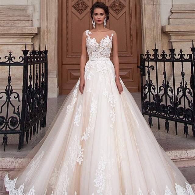 illusion-v-neck-lace-bodice-tulle-a-line-wedding-dress