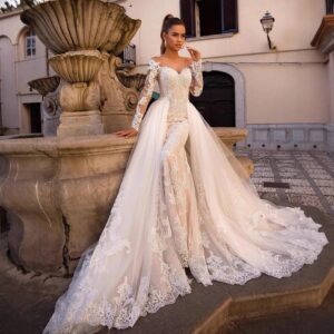 lace-long-sleeve-a-line-wedding-dress-detachable-train