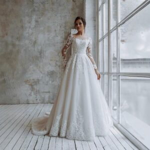 long-sleeve-lace-applique-a-line-bridal-dress