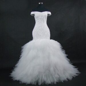 off-shoulder-beaded-bodice-mermaid-wedding-dress