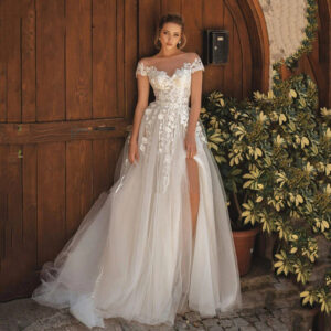 off-shoulder-lace-a-line-wedding-dress-illusion-bodice