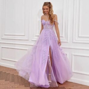 off-shoulder-lavender-lace-corset-a-line-prom-dress-slit