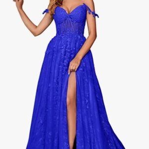 royal-blue-sweetheart-off-shoulder-lace-a-line-evening-gown