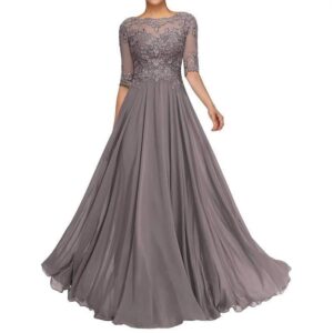 illusion-lace-half-sleeve-chiffon-a-line-mother-of-the-bride-dress