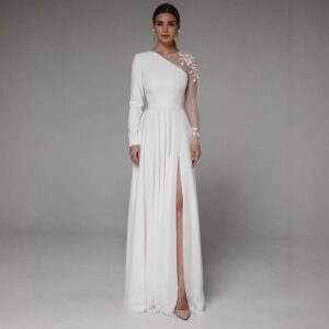 one-shoulder-long-sleeve-wedding-dress-a-line-chiffon-bridal-gown-high-slit
