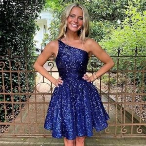 one-shoulder-navy-glitter-short-cocktail-dress-a-line