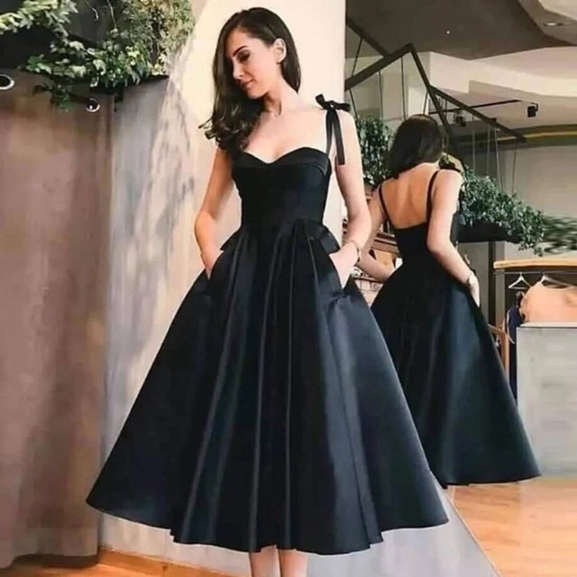black-tea-length-satin-prom-dress-sweetheart-neck-tie-straps-a-line-midi-dress-with-pockets