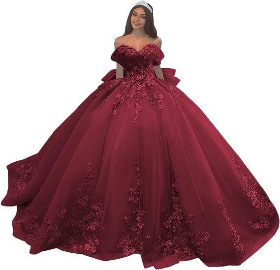 burgundy-ball-gown-prom-dress-off-the-shoulder-floral-lace-appliques-layered-tulle-princess-formal-gown