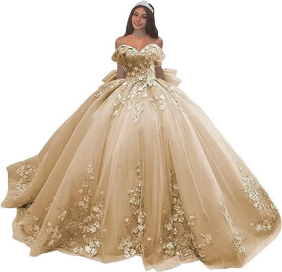 champagne-ball-gown-prom-dress-off-the-shoulder-3D-floral-lace-appliques-layered-tulle-skirt-princess-dress-with-big-bow