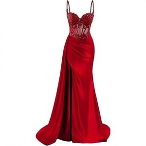 red-lace-applique-prom-dress-spaghetti-strap-mermaid-evening-gown-with-high-slit-satin-skirt-and-court-train