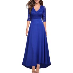 royal-blue-lace-mother-of-the-bride-dress-v-neck-a-line-ankle-length-formal-dress-three-quarter-sleeve-wedding-guest-gown