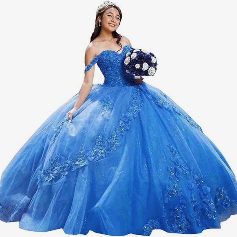 blue-ball-gown-prom-dress-sweetheart-off-the-shoulder-3d-floral-appliques-voluminous-glitter-tulle-skirt-formal-gown