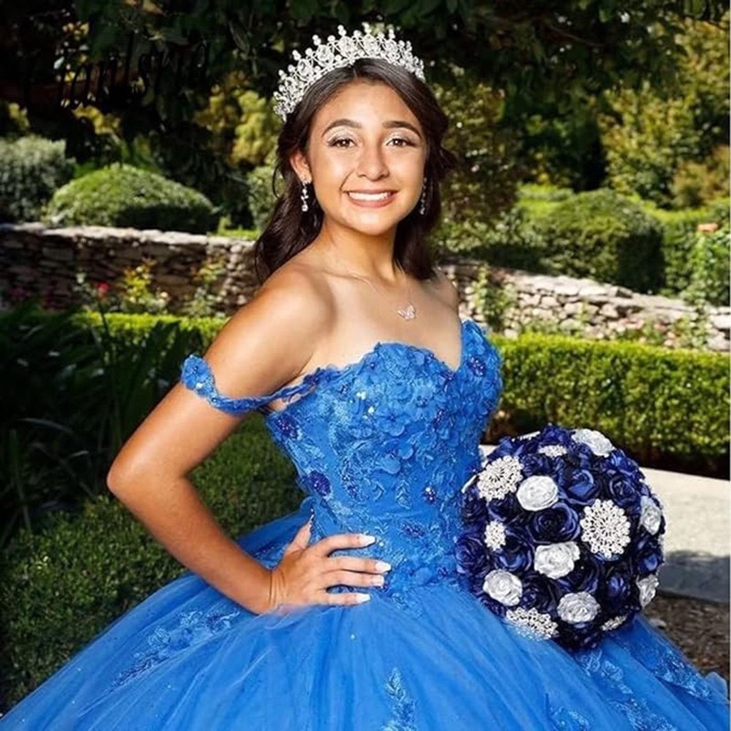elegant-blue-off-the-shoulder-prom-dress-floral-appliques-glitter-tulle-ball-gown-princess-silhouette