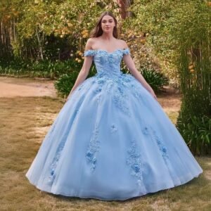 sky-blue-off-shoulder-ball-gown-with-floral-lace-applique-glitter-tulle-skirt-and-princess-quinceanera-design